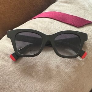 Kenzo Black Sunglasses with Red Accents